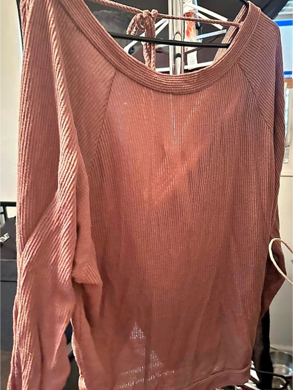 Free People Long Sleeve Top in Rose pink